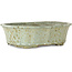 Lotus witte bonsai pot met bruine stippen van Tosui - 250 x 195 x 73 mm