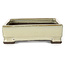 Pot à bonsaï rectangulaire blanc de Tosui - 202 x 147 x 45 mm