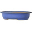 Oval blue bonsai pot by Seizan (Reihou, Kataoka Katsushi, master Seizan kiln) - 410 x 335 x 92 mm