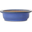 Ovale blauwe bonsaipot van Seizan (Reihou, Kataoka Katsushi, meester Seizan oven) - 410 x 335 x 92 mm