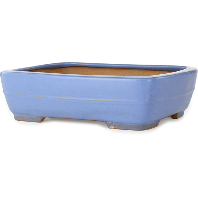 Maceta rectangular azul para bonsái de Yamafusa - 292 x 230 x 80 mm