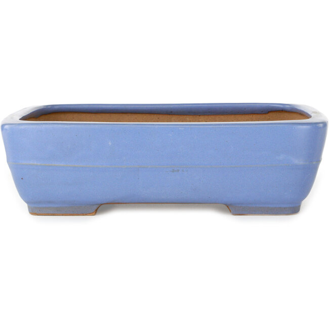 Rechteckiger blauer Bonsai-Topf von Yamafusa – 292 x 230 x 80 mm