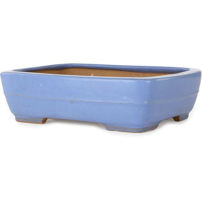 Rechteckiger blauer Bonsai-Topf von Yamafusa – 292 x 230 x 80 mm