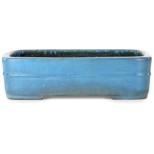 Rechteckiger türkisfarbener Bonsai-Topf von Aiba Koyou – 327 x 253 x 90 mm