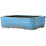 Pot à bonsaï rectangulaire turquoise par Aiba Koyou - 327 x 253 x 90 mm