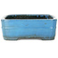 Pot à bonsaï rectangulaire turquoise par Aiba Koyou - 327 x 253 x 90 mm