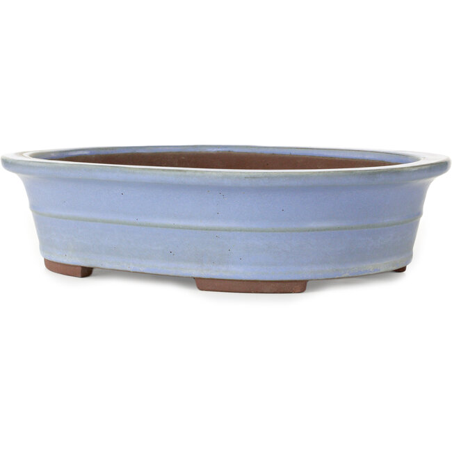 Ovaler blauer Bonsai-Topf von Yamaaki – 412 x 325 x 120 mm