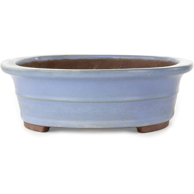 Oval blue bonsai pot by Yamaaki - 412 x 325 x 120 mm