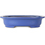 Oval blue bonsai pot by Seizan (Reihou, Kataoka Katsushi, master Seizan kiln) - 405 x 325 x 92 mm