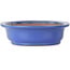 Maceta ovalada para bonsái azul de Seizan (Reihou, Kataoka Katsushi, maestro del horno Seizan) - 405 x 325 x 92 mm
