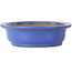 Oval blue bonsai pot by Seizan (Reihou, Kataoka Katsushi, master Seizan kiln) - 405 x 325 x 92 mm