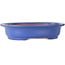 Maceta ovalada para bonsái azul de Seizan (Reihou, Kataoka Katsushi, maestro del horno Seizan) - 405 x 325 x 92 mm