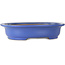 Ovale blauwe bonsaipot van Seizan (Reihou, Kataoka Katsushi, meester Seizan oven) - 405 x 325 x 92 mm