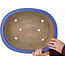 Oval blue bonsai pot by Seizan (Reihou, Kataoka Katsushi, master Seizan kiln) - 405 x 325 x 92 mm