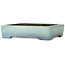 Pot à bonsaï rectangulaire turquoise par Aiba Koyou - 293 x 230 x 66 mm