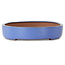 Oval blue bonsai pot by Seizan (Reihou, Kataoka Katsushi, master Seizan kiln) - 345 x 255 x 52 mm
