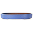 Oval blue bonsai pot by Seizan (Reihou, Kataoka Katsushi, master Seizan kiln) - 345 x 255 x 52 mm
