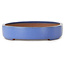 Oval blue bonsai pot by Seizan (Reihou, Kataoka Katsushi, master Seizan kiln) - 345 x 255 x 52 mm