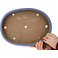 Oval blue bonsai pot by Seizan (Reihou, Kataoka Katsushi, master Seizan kiln) - 345 x 255 x 52 mm