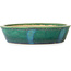 Vaso bonsai ovale verde di Aiba Koyou - 372 x 303 x 70 mm