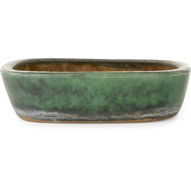 Pot ovale vert pour bonsaï de Shuhou - 357 x 270 x 65 mm