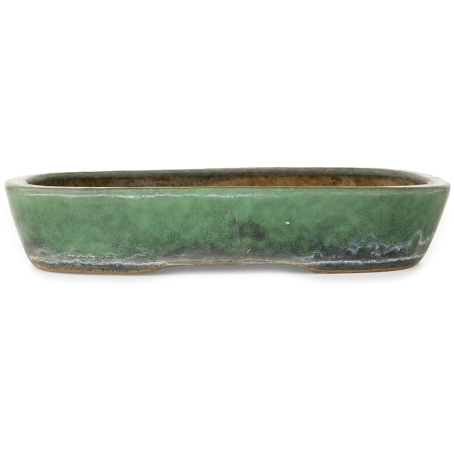 Vaso bonsai ovale verde di Shuhou - 357 x 270 x 65 mm