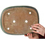 Pot ovale vert pour bonsaï de Shuhou - 357 x 270 x 65 mm