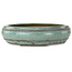 Pot à bonsaï rond vert par Seizan (Reihou, Kataoka Katsushi, maître four Seizan) - 315 x 315 x 85 mm