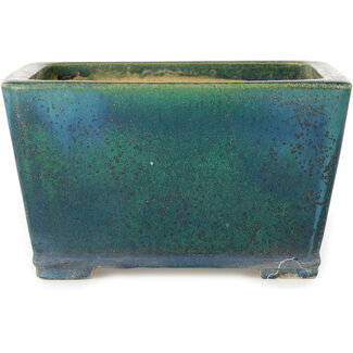 Koyou Pot à bonsaï vert carré de 257 mm par Aiba Koyou, Tokoname, Japon
