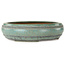 Round green bonsai pot by Seizan (Reihou, Kataoka Katsushi, master Seizan kiln) - 315 x 315 x 85 mm