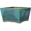 Square green bonsai pot by Aiba Koyou - 257 x 257 x 147 mm