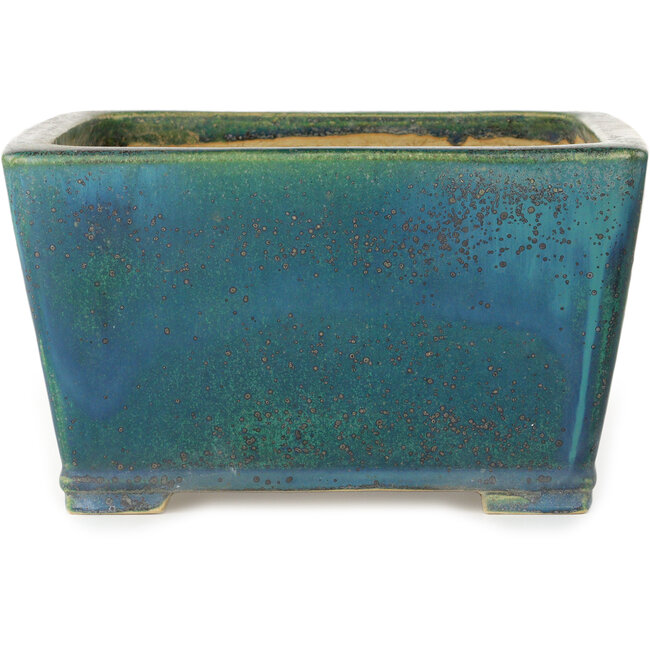 Pot à bonsaï carré vert par Aiba Koyou - 257 x 257 x 147 mm