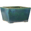 Square green bonsai pot by Aiba Koyou - 257 x 257 x 147 mm