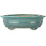 Oval green bonsai pot by Seizan (Reihou, Kataoka Katsushi, master Seizan kiln) - 353 x 270 x 105 mm