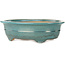 Oval green bonsai pot by Seizan (Reihou, Kataoka Katsushi, master Seizan kiln) - 353 x 270 x 105 mm