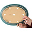 Oval green bonsai pot by Seizan (Reihou, Kataoka Katsushi, master Seizan kiln) - 353 x 270 x 105 mm