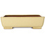 Rectangular off-white bonsai pot by Seizan (Reihou, Kataoka Katsushi, master Seizan kiln) - 255 x 195 x 72 mm