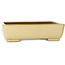 Rectangular off-white bonsai pot by Seizan (Reihou, Kataoka Katsushi, master Seizan kiln) - 255 x 195 x 72 mm