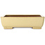 Maceta rectangular para bonsái de color blanquecino de Seizan (Reihou, Kataoka Katsushi, maestro del horno Seizan) - 255 x 195 x 72 mm