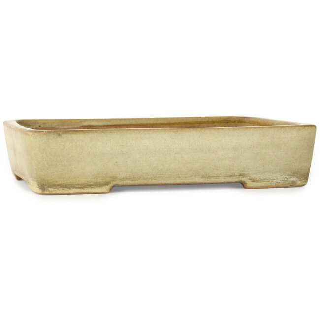 Pot à bonsaï rectangulaire blanc cassé de Yamafusa - 287 x 218 x 60 mm