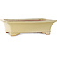Rectangular off-white bonsai pot by Seizan (Reihou, Kataoka Katsushi, master Seizan kiln) - 377 x 285 x 105 mm