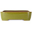 Rectangular lime green bonsai pot by Seizan (Reihou, Kataoka Katsushi, master Seizan kiln) - 317 x 230 x 87 mm