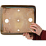 Pot à bonsaï rectangulaire brun et bleu de Gyouzan - 342 x 288 x 115 mm