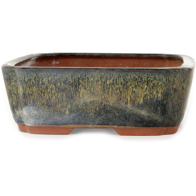 Mokko brown bonsai pot by Eime Yozan - 322 x 257 x 85 mm