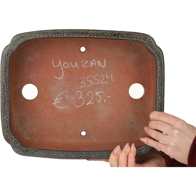 Pot à bonsaï Mokko marron par Eime Yozan - 322 x 257 x 85 mm