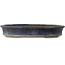 Oval dark blue bonsai pot by Shuhou - 350 x 265 x 53 mm