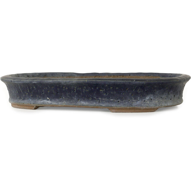 Maceta ovalada para bonsái azul oscuro de Shuhou - 350 x 265 x 53 mm