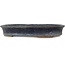 Oval dark blue bonsai pot by Shuhou - 350 x 265 x 53 mm