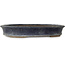 Oval dark blue bonsai pot by Shuhou - 350 x 265 x 53 mm