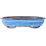 Pot à bonsaï ovale bleu foncé de Shuhou - 335 x 255 x 65 mm